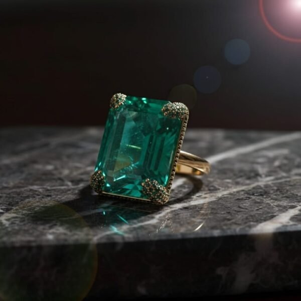 EMERALD DOUBLET STONE - ADJUSTABLE RING - Image 2