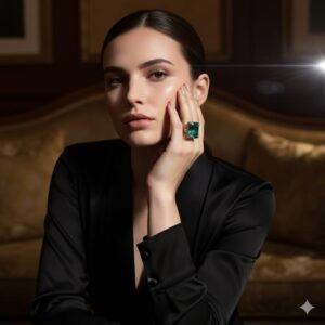 EMERALD DOUBLET STONE - ADJUSTABLE RING
