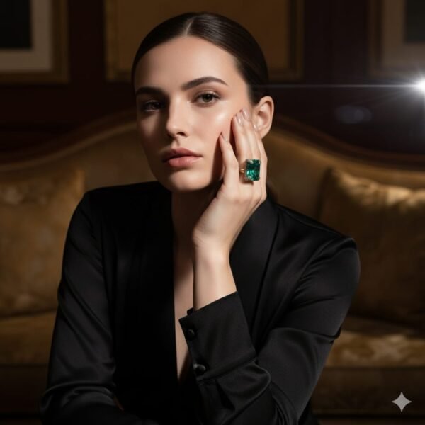 EMERALD DOUBLET STONE - ADJUSTABLE RING
